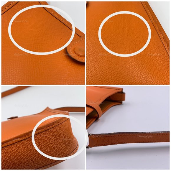 Authentic HERMES Orange Epsom Mini Evelyne TPM Crossbody Bag - Picture 11 of 16